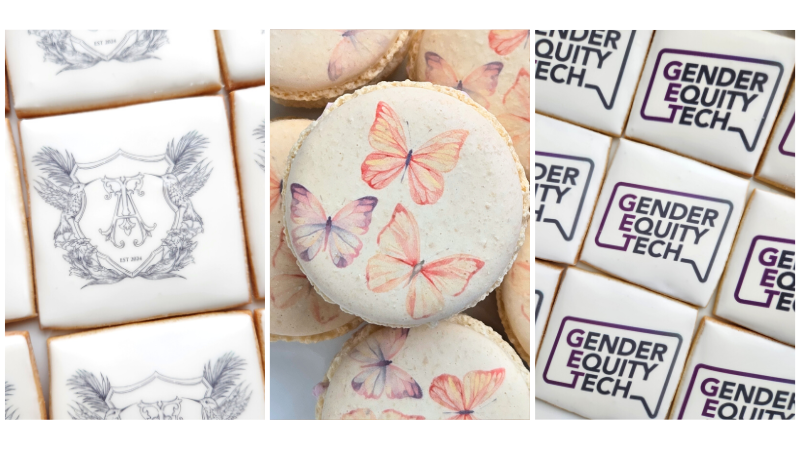 Custom Printed Cookies + Macarons